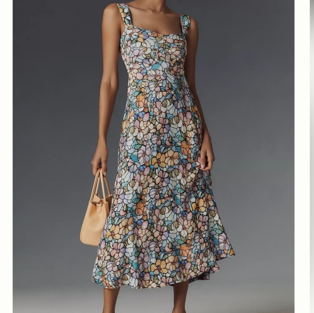Anthropologie The Jocelyn Sleeveless Slip
Midi Dress by Maeve Blue Multi